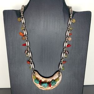 Chico's Stone Chip Copper Plate Necklace